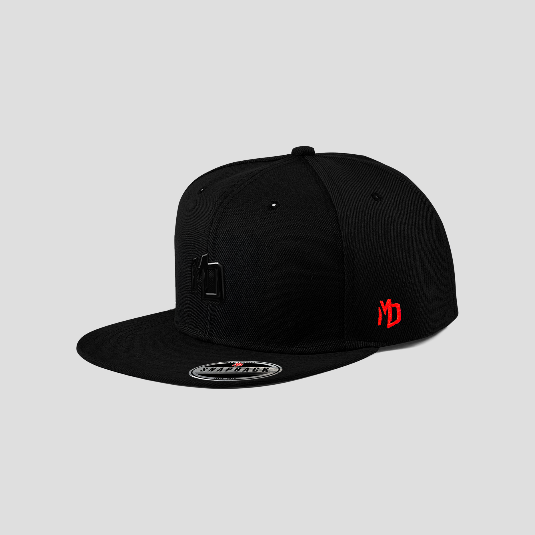 Casquette Snapback en maille à disque noir